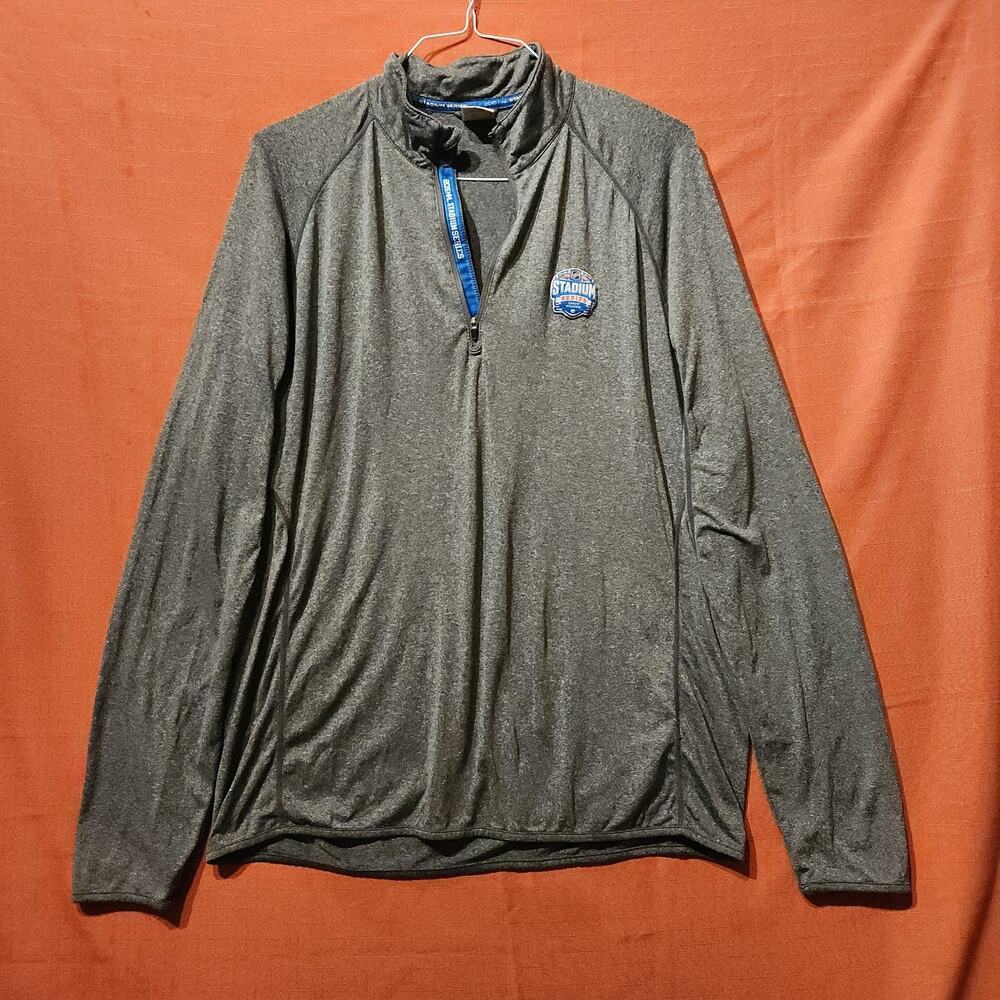 Level Wear Mens Large Official 2015 NHL Stadium Series Grey Qtr Zip Shirt Hockey